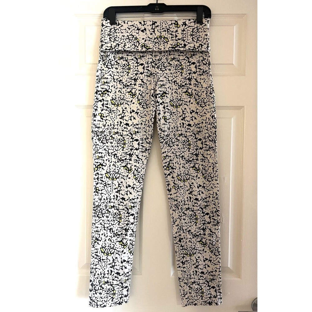 BITTE KAI RAND Magic Stretch Fold Over Waistband Pants Sz 8 M Abstract Print Art